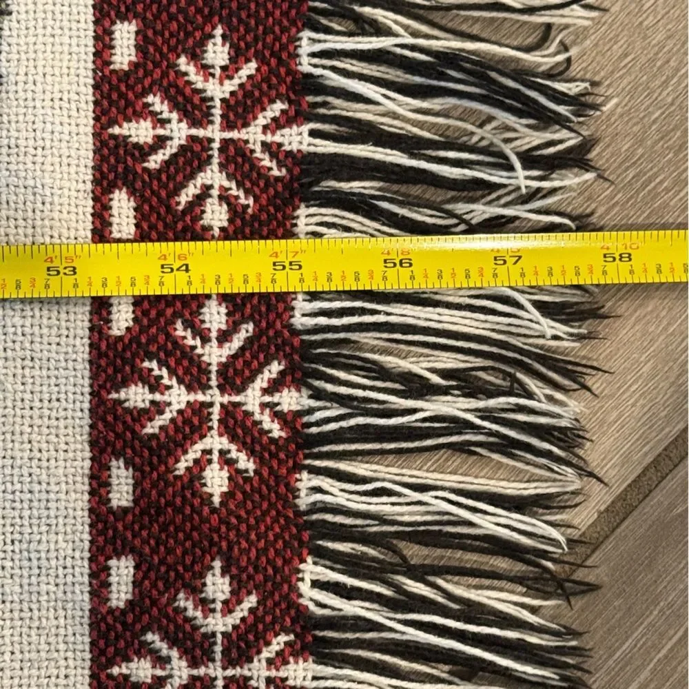 Vintage Winter Scene Snowman Christmas Tapestry Throw Blanket 45x58